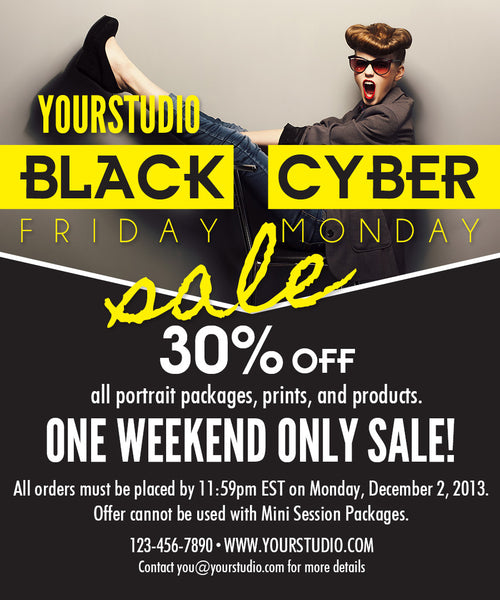 Sale Graphics for Photographers for Email and Facebook Marketing