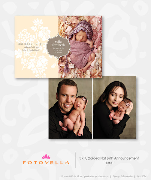 32 Birth Announcement Template Bundle for Photographers, PSD