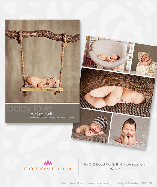 32 Birth Announcement Template Bundle for Photographers, PSD