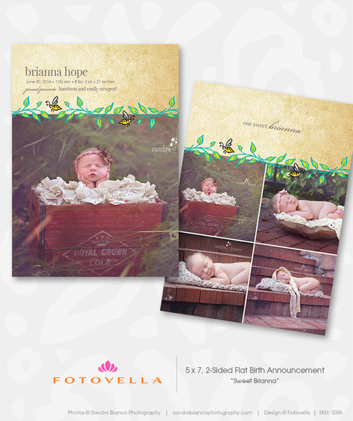 32 Birth Announcement Template Bundle for Photographers, PSD