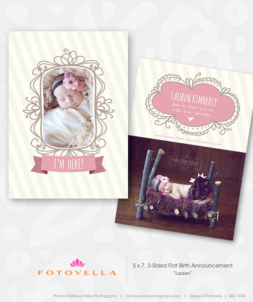 32 Birth Announcement Template Bundle for Photographers, PSD