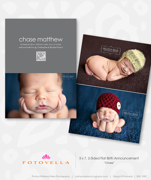 32 Birth Announcement Template Bundle for Photographers, PSD