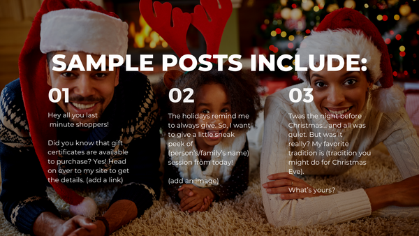 December Social Media Content for Photographers *Copy-Paste-Post*  Already done for you!