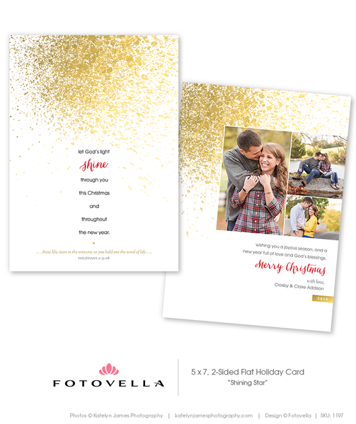 75 Christmas Card Template Bundle for Photographers, PSD, Holiday Cards