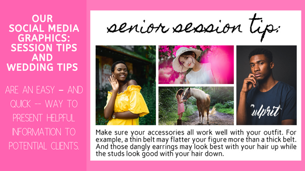 258 Session Tip Text Overlays for Social Media: Session Tips and Wedding Tips