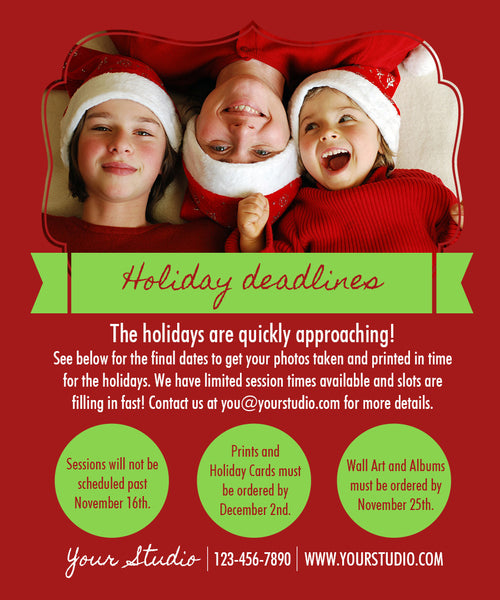 Sale Graphics for Photographers for Email and Facebook Marketing