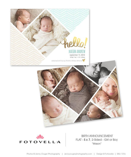 32 Birth Announcement Template Bundle for Photographers, PSD