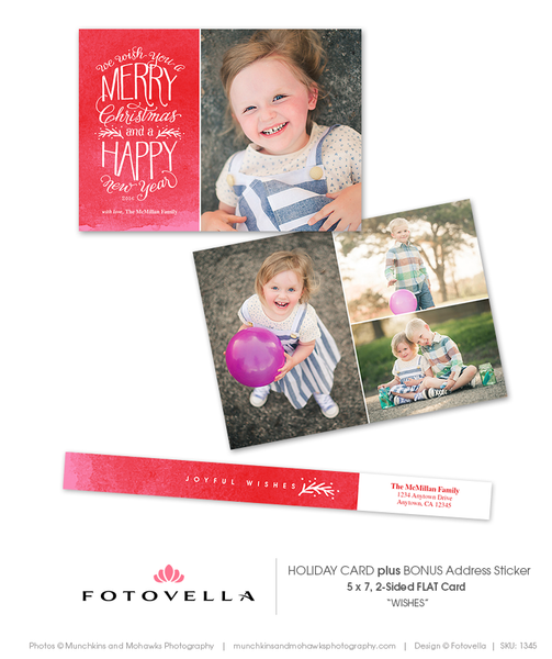 75 Christmas Card Template Bundle for Photographers, PSD, Holiday Cards