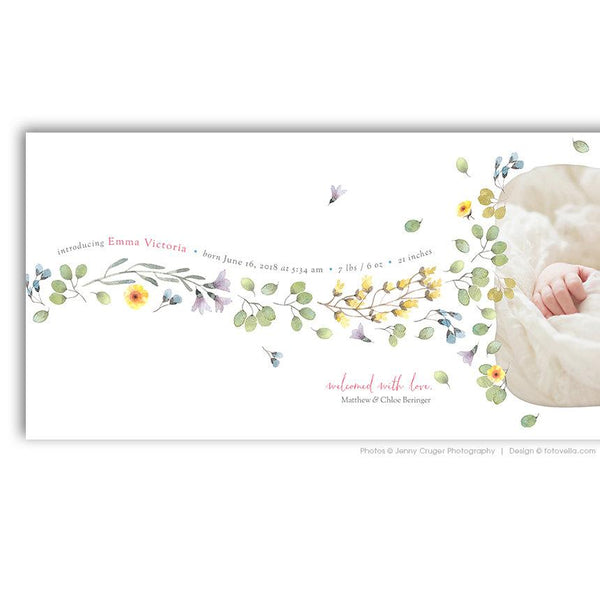 32 Birth Announcement Template Bundle for Photographers, PSD