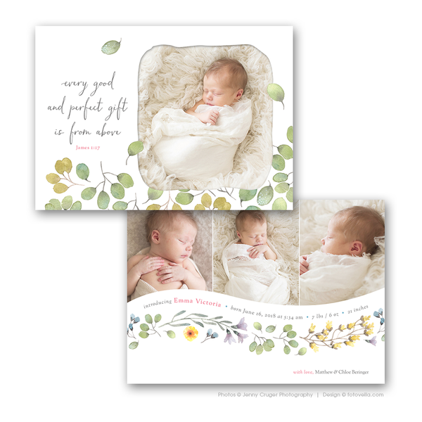 32 Birth Announcement Template Bundle for Photographers, PSD