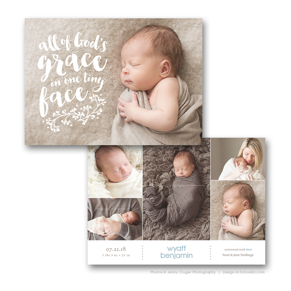 32 Birth Announcement Template Bundle for Photographers, PSD