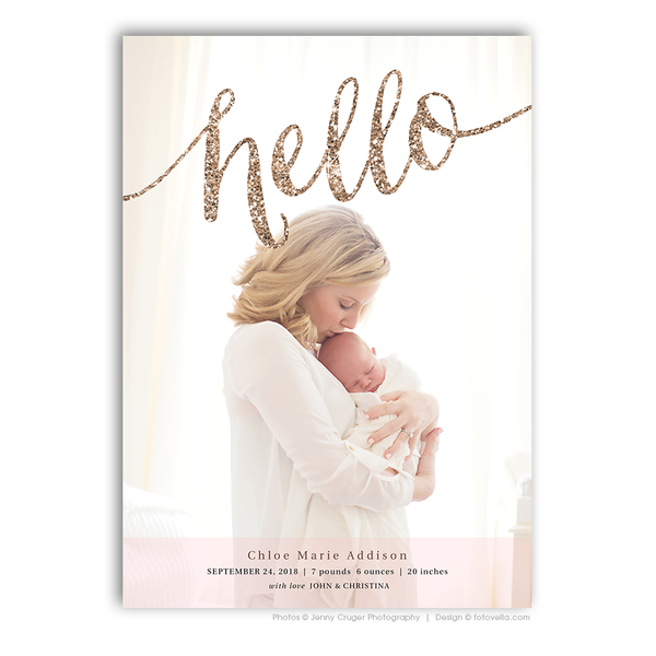 32 Birth Announcement Template Bundle for Photographers, PSD