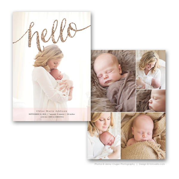 32 Birth Announcement Template Bundle for Photographers, PSD
