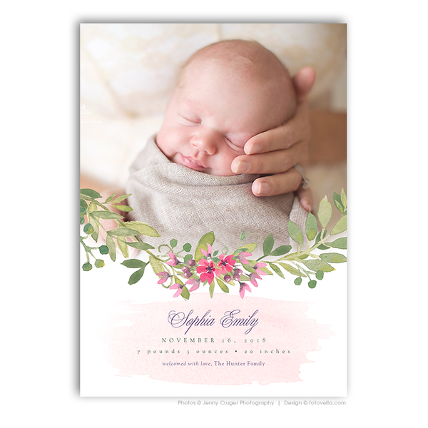 32 Birth Announcement Template Bundle for Photographers, PSD
