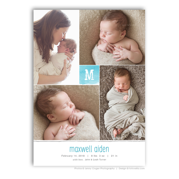 32 Birth Announcement Template Bundle for Photographers, PSD