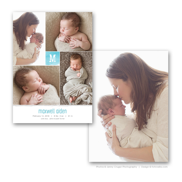 32 Birth Announcement Template Bundle for Photographers, PSD