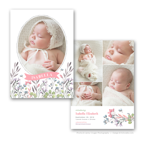 32 Birth Announcement Template Bundle for Photographers, PSD