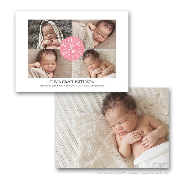 32 Birth Announcement Template Bundle for Photographers, PSD