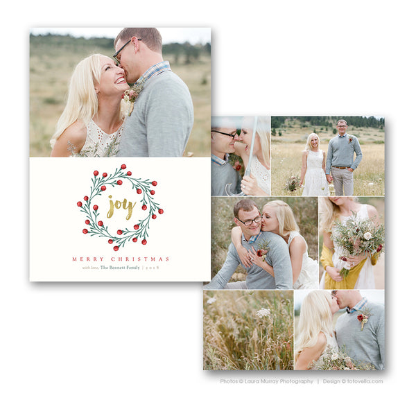 75 Christmas Card Template Bundle for Photographers, PSD, Holiday Cards