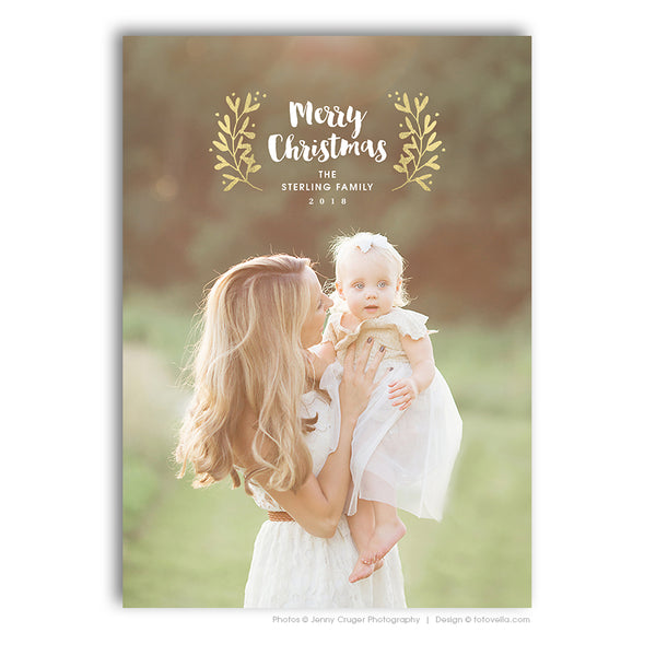 75 Christmas Card Template Bundle for Photographers, PSD, Holiday Cards