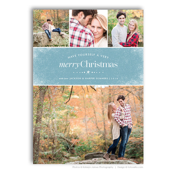 75 Christmas Card Template Bundle for Photographers, PSD, Holiday Cards
