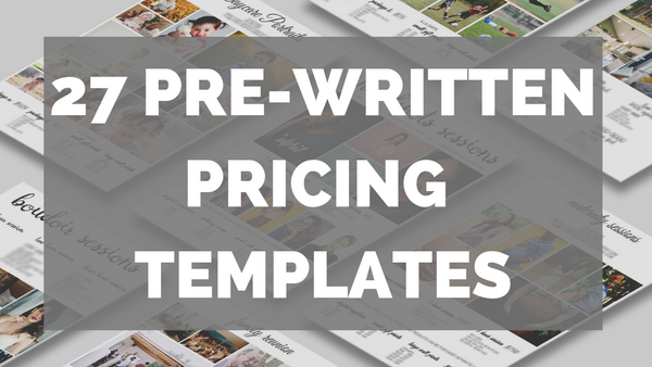 Photographer Pricing Template Pages