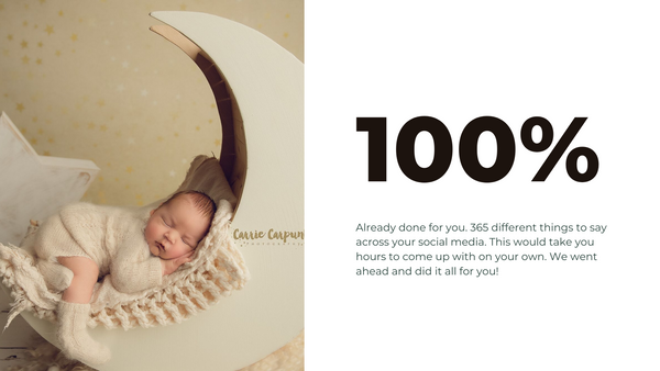 Newborn & Maternity Photography Social Media Content *Copy-Paste-Post* - 365 Posts Already done for you!