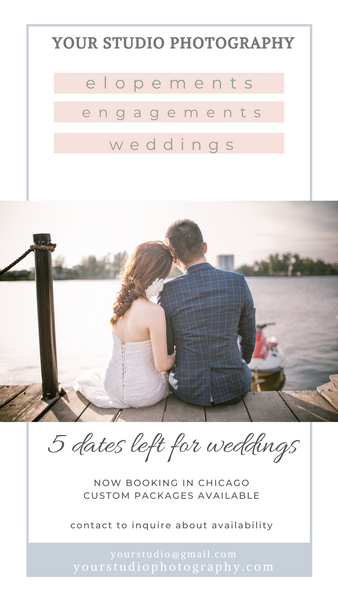 Wedding Instagram Templates for Photographers | Canva Templates