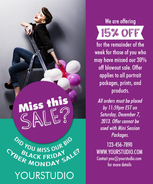 Sale Graphics for Photographers for Email and Facebook Marketing