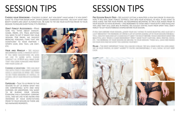 Boudoir Session Prep Guide, Boudoir Client Guide