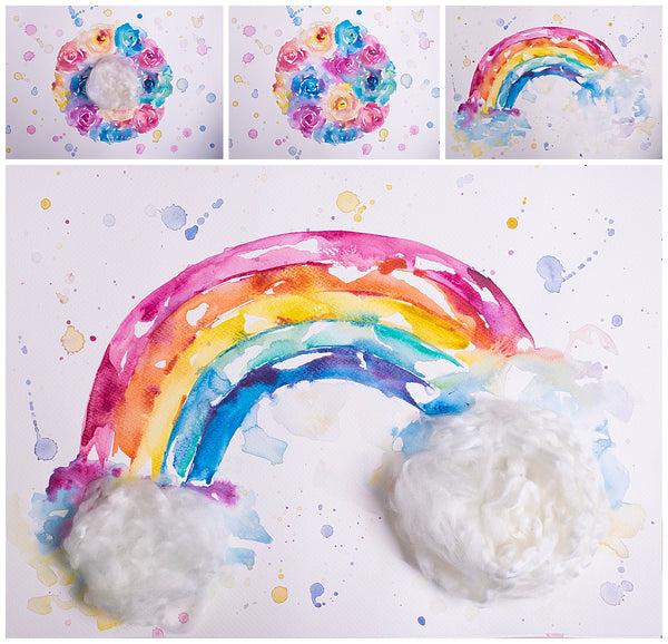 Newborn Watercolor Digital Backdrop Bundle