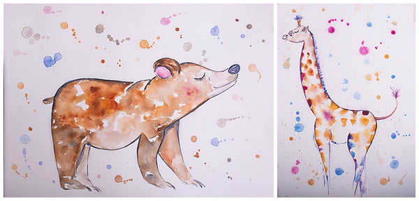 Newborn Watercolor Digital Backdrop Bundle