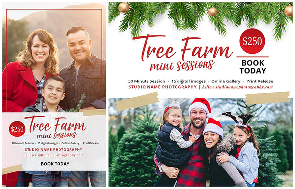 GIANT BUNDLE: 50 Christmas Mini Session Marketing Template Bundle for Photographers, Holiday Templates, Photoshop Marketing Templates