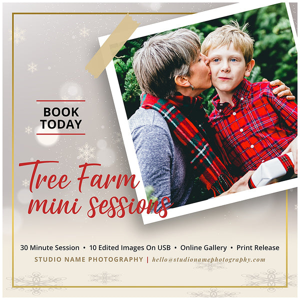 GIANT BUNDLE: 50 Christmas Mini Session Marketing Template Bundle for Photographers, Holiday Templates, Photoshop Marketing Templates