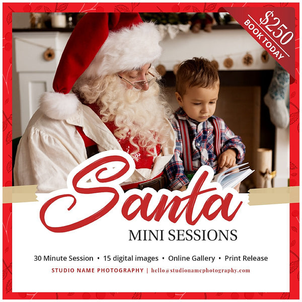 GIANT BUNDLE: 50 Christmas Mini Session Marketing Template Bundle for Photographers, Holiday Templates, Photoshop Marketing Templates