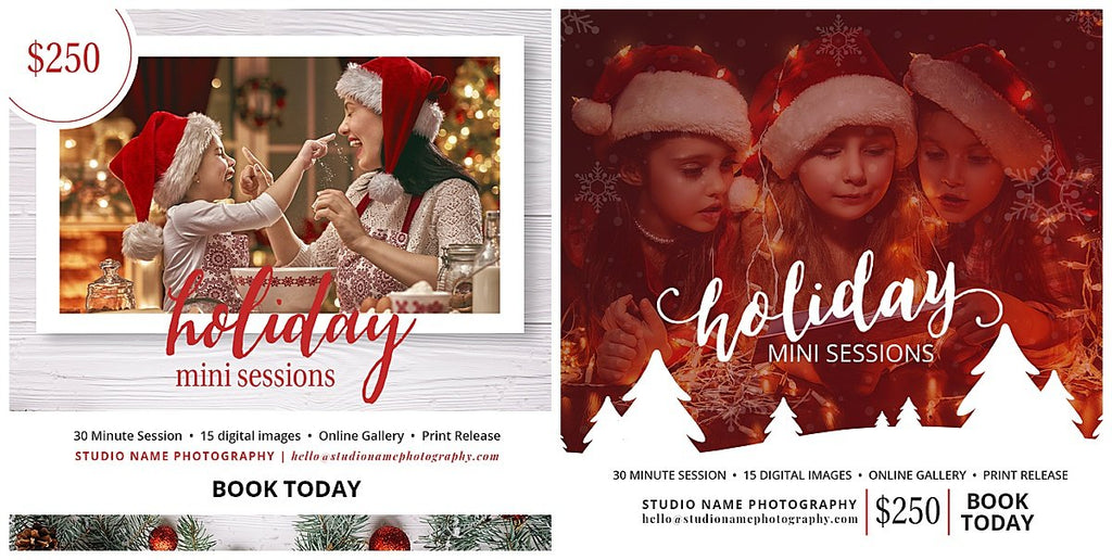 Christmas Photo Book Album for Photographers, Christmas Photo Album,  Photoshop Template, INSTANT DOWNLOAD 