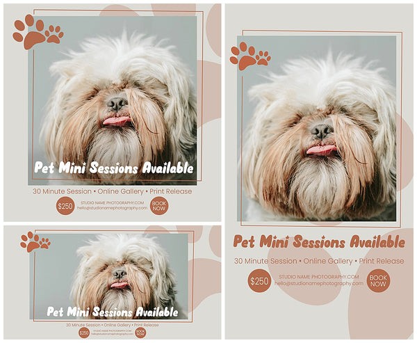 Pet Photography Marketing Template Bundle for Photographers, Photoshop Templates