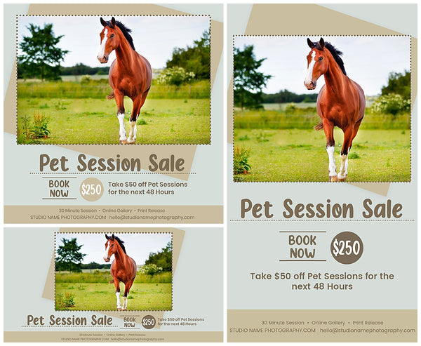 Pet Photography Marketing Template Bundle for Photographers, Photoshop Templates