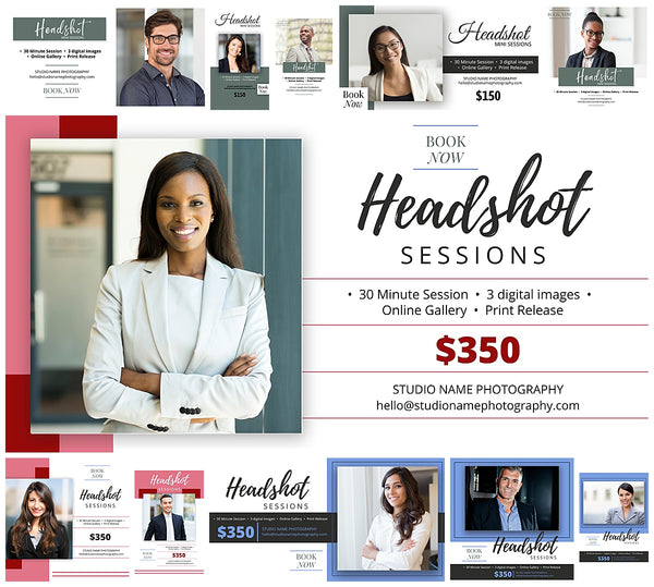 The Complete Headshot Photography Product Collection for CANVA