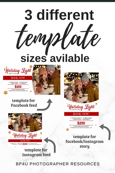 Holiday Lights Mini Session Marketing Template Bundle for Photographers