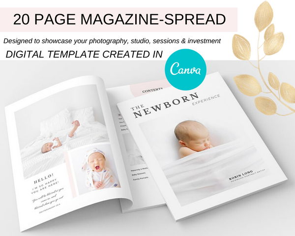 Robin Long's Newborn Photography Session Guide Template  | Canva Template