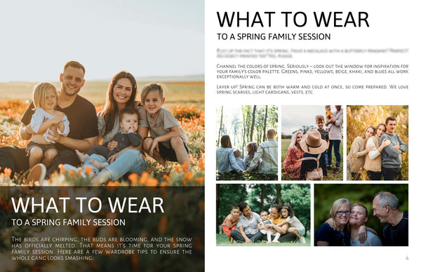 Family Photography Session Prep Guide, Family Client Guide