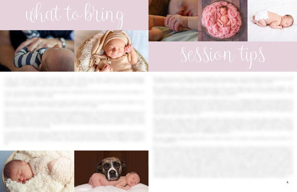 Newborn Photography Client Guide & Session Planning Guide | Template