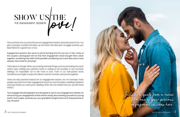 Wedding Welcome Packet, Wedding Client Guide, Wedding Photography Magazine Template For Photoshop