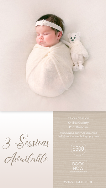Newborn Photography Marketing Template Bundle  | Photoshop Templates | Facebook | Facebook & Instagram Story Templates