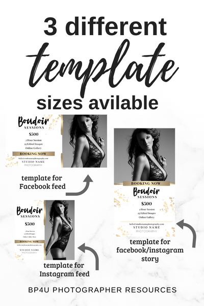 Boudoir Photography Marketing Templates Bundle for Photographers | Mini Session Templates for Boudoir Photographers