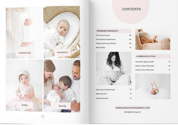 Robin Long's Newborn Photography Session Guide Template  | Canva Template