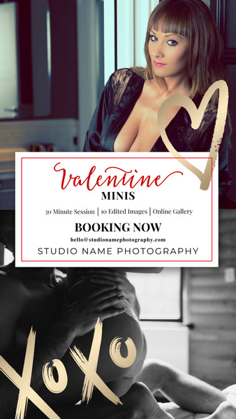 Valentine Mini Session, Boudoir Photography Marketing Templates Bundle for Photographers for CANVA | Mini Session Templates for Boudoir Photographers