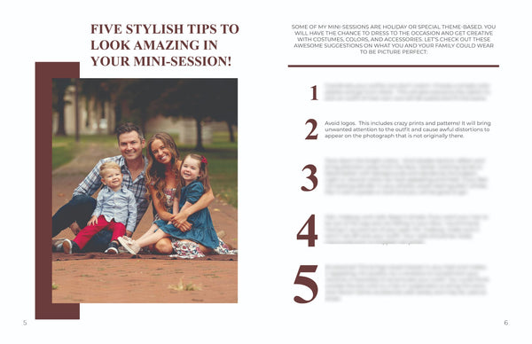 Mini Session Client Guide | Welcome Packet Template