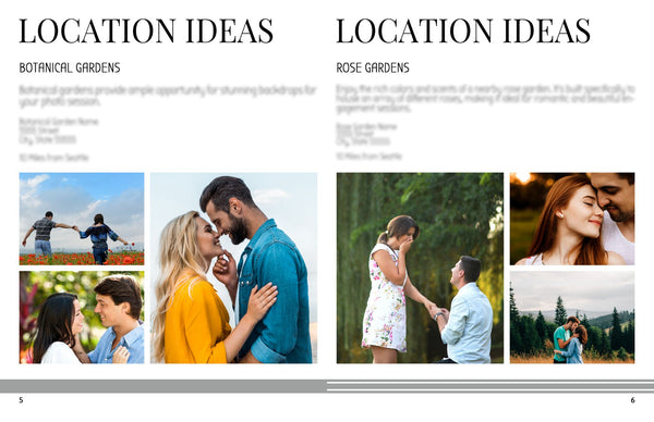 Engagement Photography Location Planning Guide for Clients, Client Guide, Engagement Welcome Guide